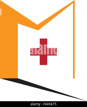 Door and Plus Icon. AI 10 SUpported. Stock Vector