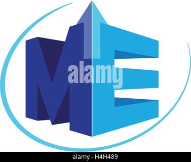 Geometric ME Logo Concept. AI 10 supported. Stock Vector