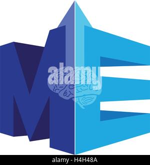 Geometric ME Logo Concept. AI 10 supported. Stock Vector
