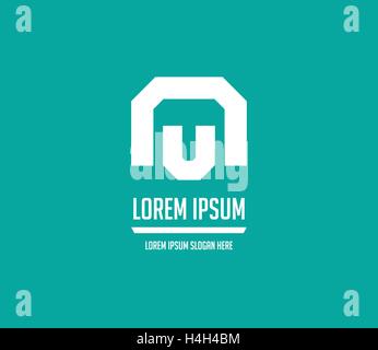 NU Logo Monogram Design. AI 10 supported. Stock Vector