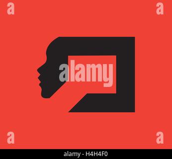 Square People icon design. AI 10 supported. Stock Vector