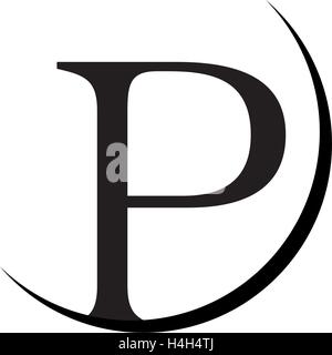 Abstract Letter Logo with P. AI 8 supported. Stock Vector