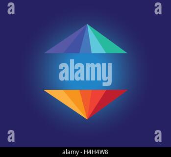 Abstract Colour Pyramid Design, Aı 10 supported. Stock Vector