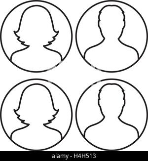 Linear Avatar Icon, AI 8 supported. Stock Vector