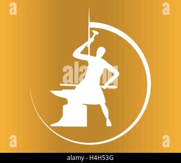 Blacksmith Logo Concept Design, EPS 10 supported. Stock Vector