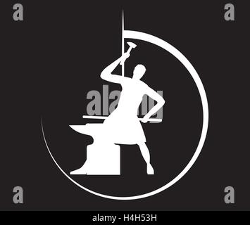 Blacksmith Logo Concept Design, EPS 10 supported. Stock Vector