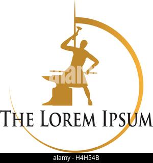 Blacksmith Logo Concept Design, EPS 10 supported. Stock Vector