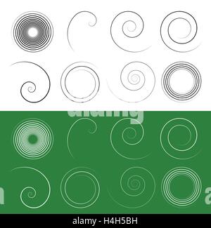 Spiral, swirl shapes. Abstract swoosh elements Stock Vector Image & Art ...