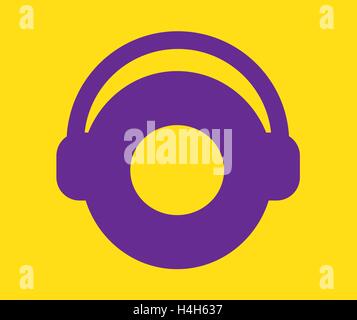 Music Concept Design with Headset. AI 8 supported. Stock Vector