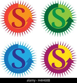 Logo set design for S letter. Stock Vector