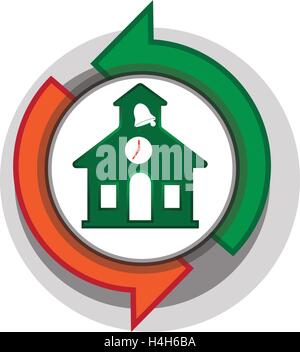 Time to School design concept. AI 10 Supported. Stock Vector