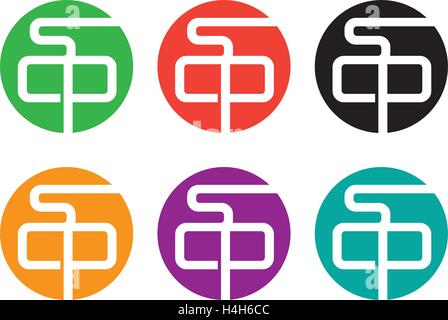 SCP Logo Design Set, Aı 10 Supported. Stock Vector