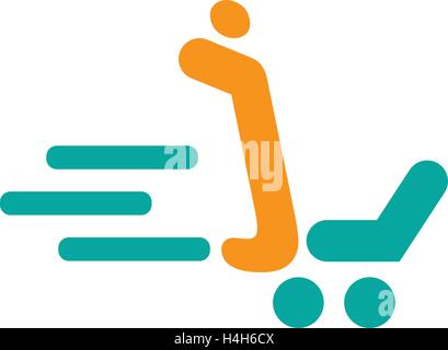 Shopping Cart Icon Concept Design. AI 8 supported. Stock Vector