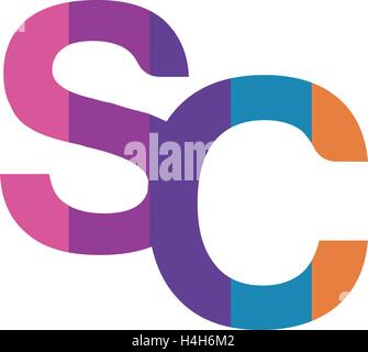Colorful SC Logo Design. EPS 8 supported. Stock Vector