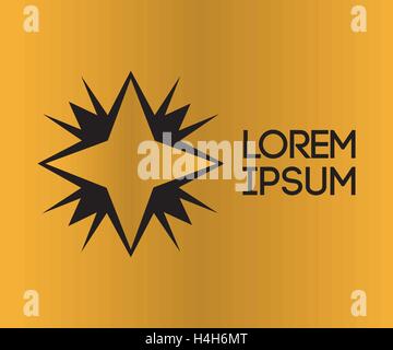 Golden Star Logo Design, AI 10 supported. Stock Vector