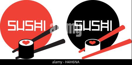 Sushi Logo Concept Design. AI 8 Supported. Stock Vector