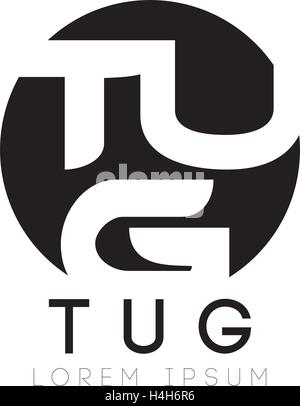 TUG Logo Concept Design, AI 10 supported. Stock Vector