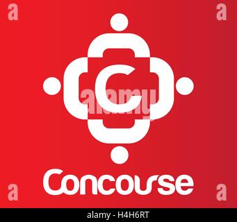 Concourse Logo With C Letter. AI 8 Supported. Stock Vector
