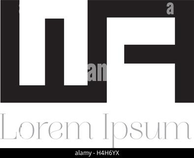 WA Logo Design, AI 10 supported. Stock Vector