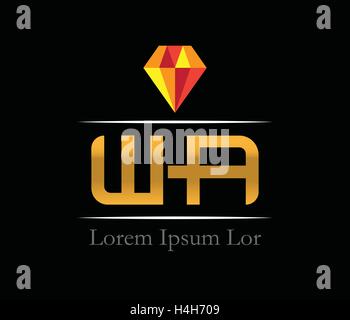 WA Logo Design, AI 10 supported. Stock Vector