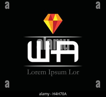 WA Logo Design, AI 10 supported. Stock Vector