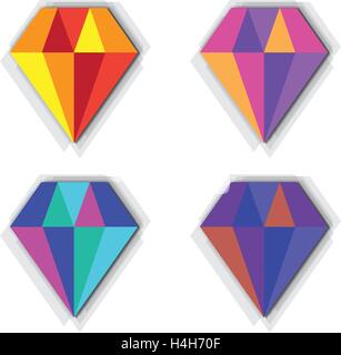 Diamond Icon Design, AI 10 support. Stock Vector