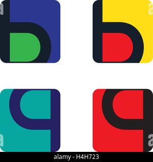 P,B,Q Icon Set. AI 8 supported Stock Vector Image & Art - Alamy