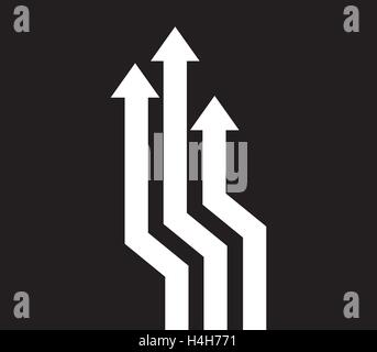 Black and White Arrows Up Design. Stock Vector