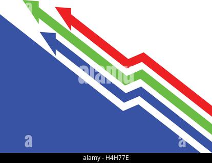 RGB Arrows Up Design. Stock Vector