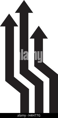 Black and White Arrows Up Design. Stock Vector