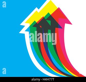 Colored Arrows Up Design. Stock Vector