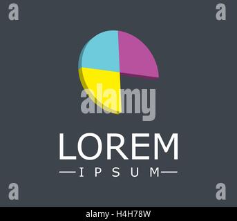 Print House 3D Logo Concept Design. Stock Vector