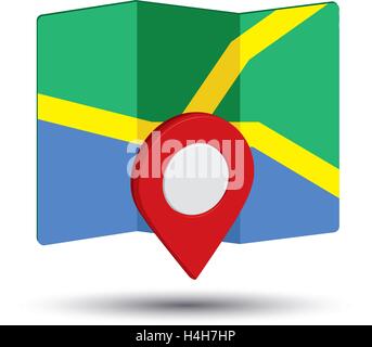 Map Icon an 3D Pin Design, EPS 10 supported. Stock Vector