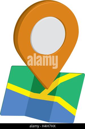 Map Icon an 3D Pin Design, EPS 10 supported. Stock Vector