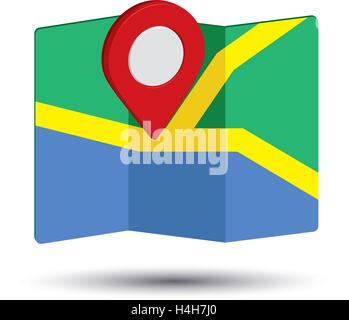 Map Icon an 3D Pin Design, EPS 10 supported. Stock Vector