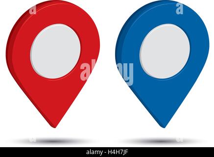 3D Pin Icon Design, EPS 10 supported. Stock Vector