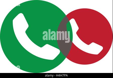 Green and Red Phone Icon Design. Stock Vector