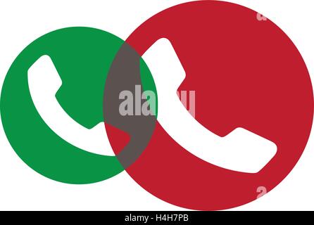 Green and Red Phone Icon Design. Stock Vector