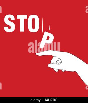 Protest Poster for Stop. AI 10 supported. Stock Vector