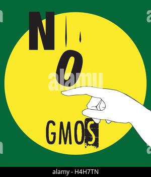 No GMOs Concept Design, AI 10 supported. Stock Vector
