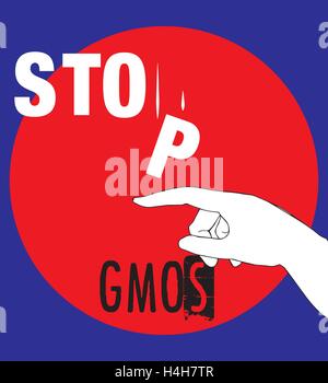 No GMOs Concept Design, AI 10 supported. Stock Vector
