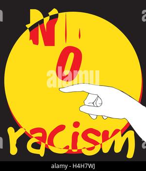 No Racism Concept Design. AI 10 supported. Stock Vector