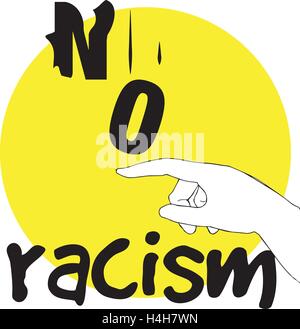 No Racism Concept Design. AI 10 supported. Stock Vector