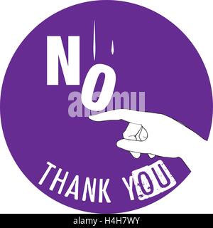 Concept Design No Thank You. AI 10 supported. Stock Vector