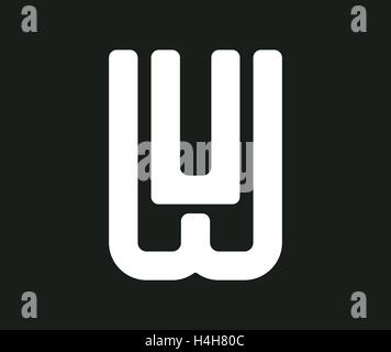 Geometric WU Logo Concept. Stock Vector