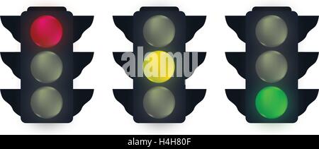 Traffic Lights Set  Design. EPS 10 supported. Stock Vector