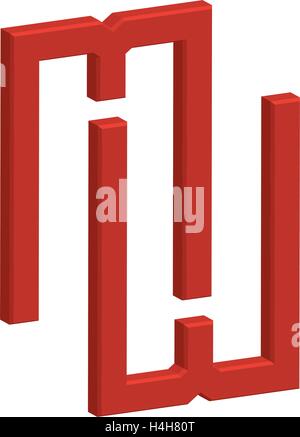 3D MW Logo Concept. Stock Vector