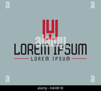 Geometric WU Logo Concept. Stock Vector