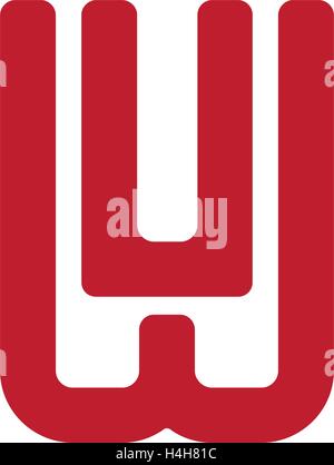 Geometric WU Logo Concept. Stock Vector