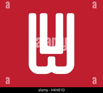 Geometric WU Logo Concept. Stock Vector